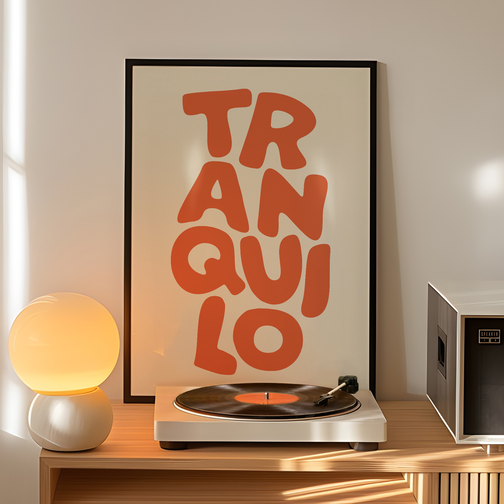 Retro Gaming Pictures - Boho Tranquilo Orange Cream Retro Typography