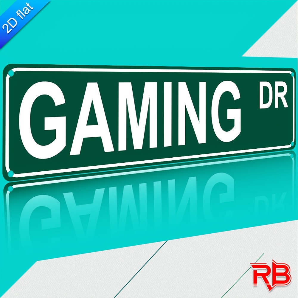 Retro Gaming Bar - Tin Sign Gaming Dr 2D Flat