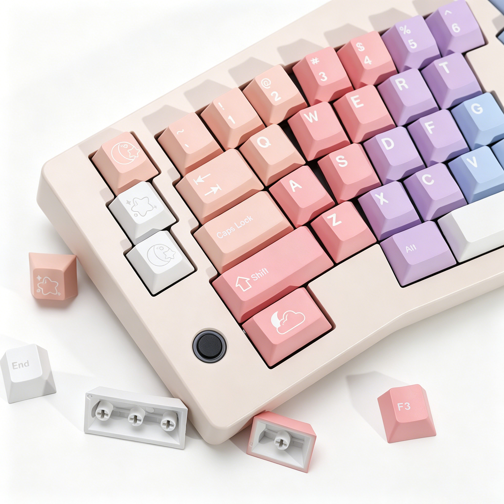 Retro Gaming Theme - KBDiy Dreamscape Theme Keycaps Gradient Cherry