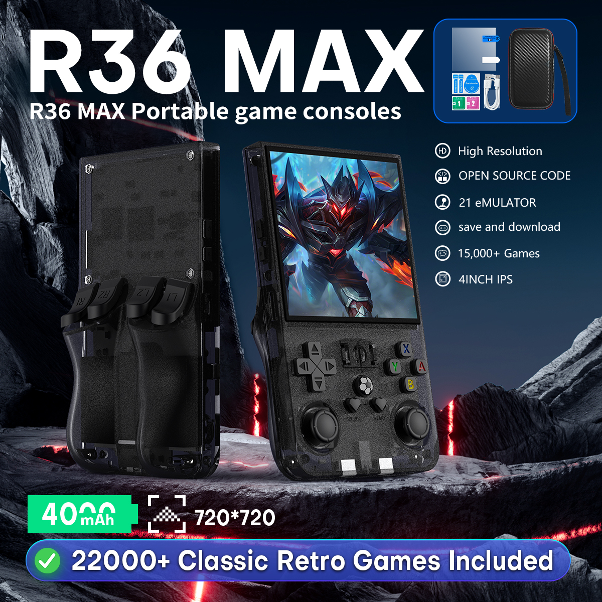 Retro Gaming Theme - Open Source R36MAX Portable Video Game