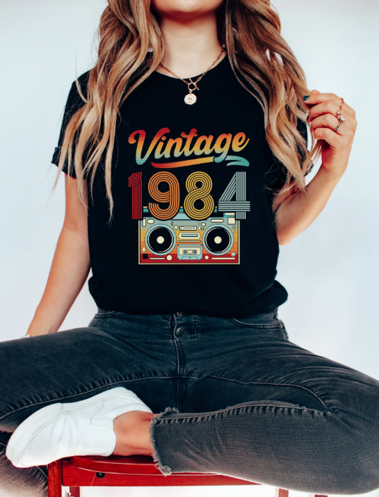 Retro Gaming T Shirt - Vintage 1984 Cassette Tape Graphic T-Shirt