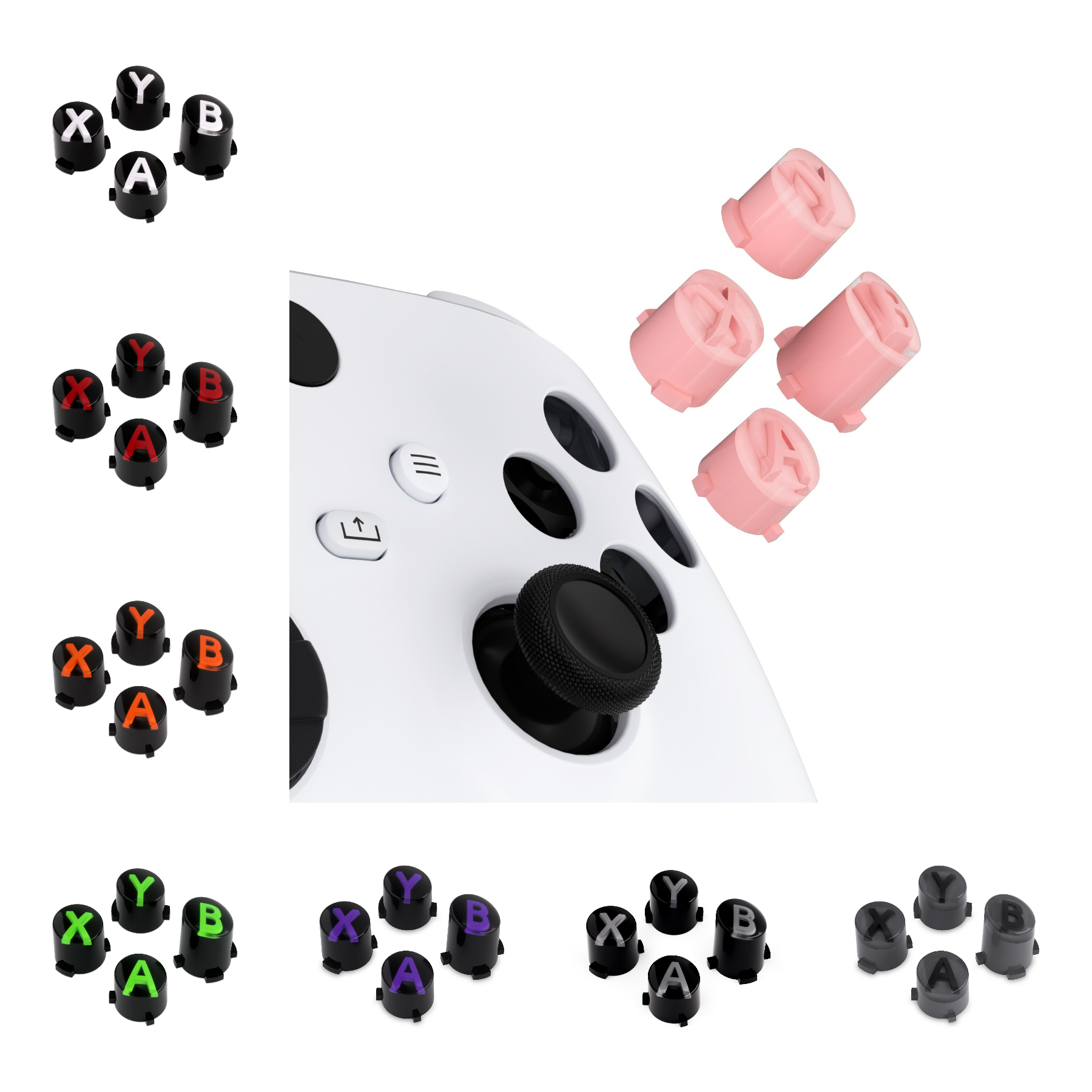 Retro Gaming Xbox One - eXtremeRate Replacement ABXY Buttons Three-Tone Classic