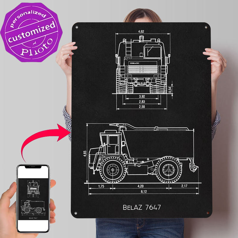 Retro Gaming Bar - BelAZ 7647 Metal Poster Wall Art