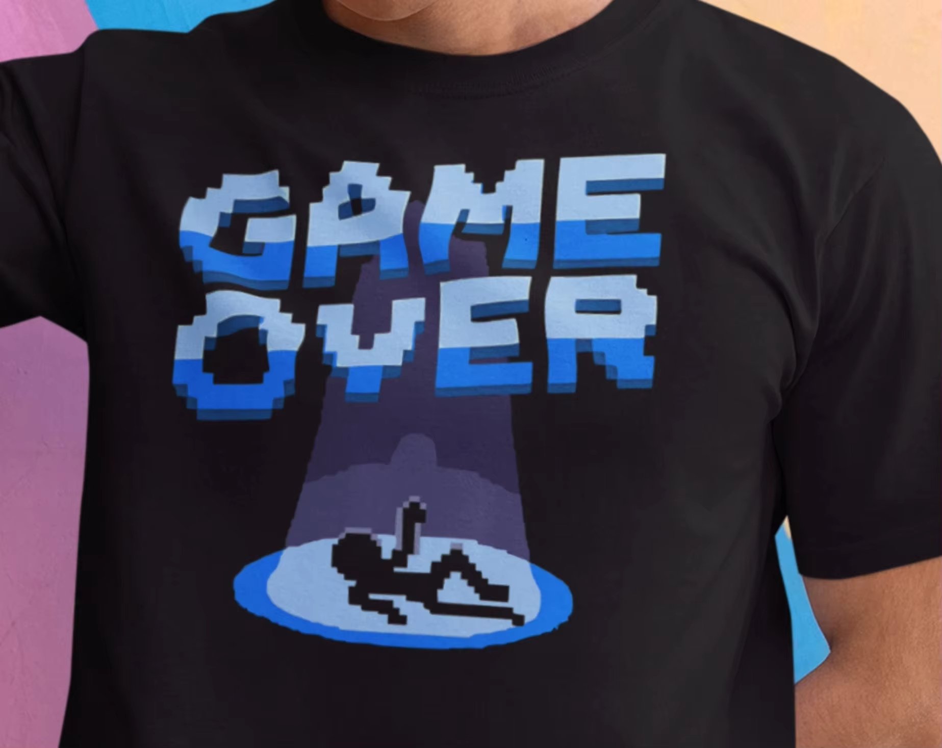 Retro Gaming Shop - Game Over Screen Tee Retro Gaming