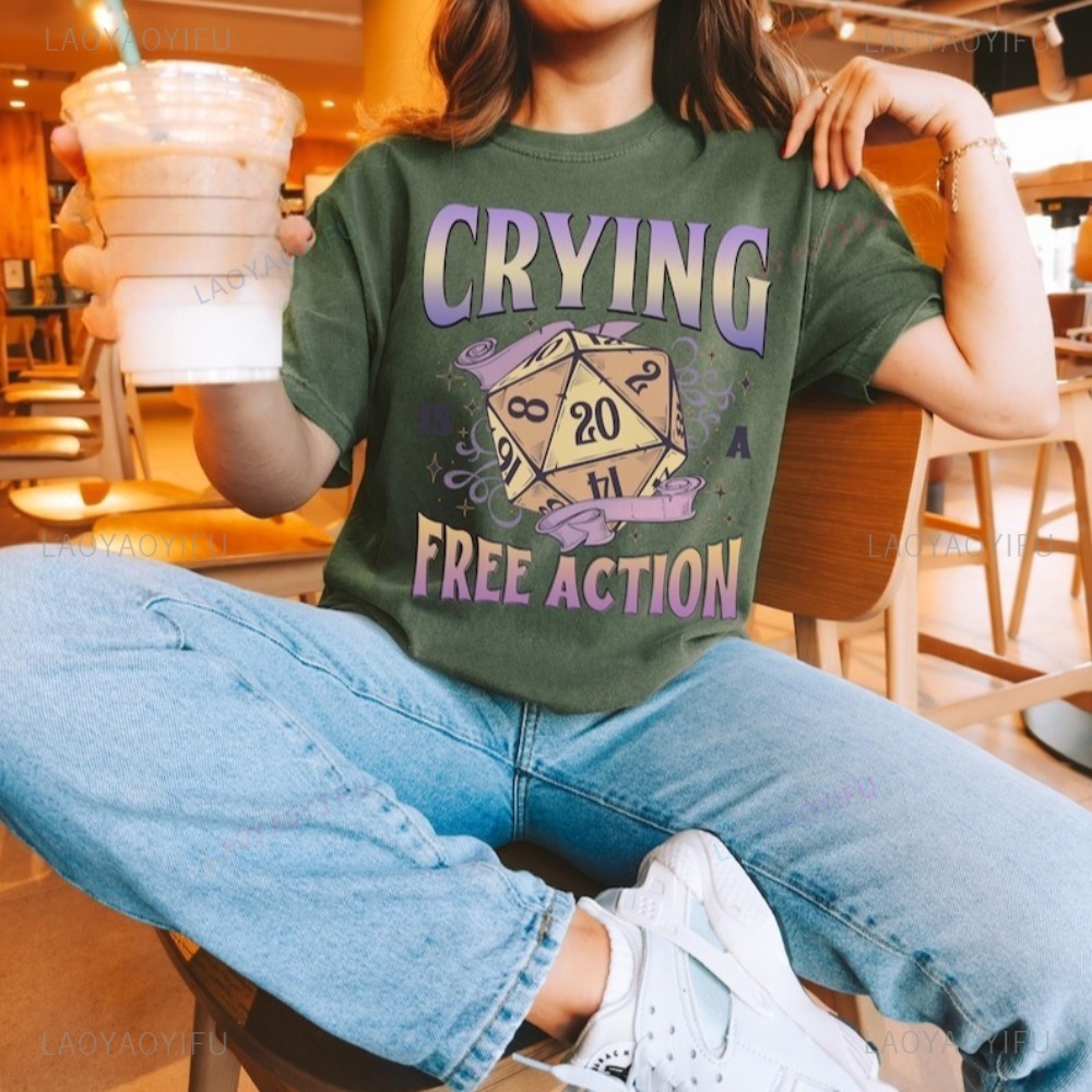Funny DnD Crying Is A Free Act – Retro Gaming T Shirt Bewertung und Preis