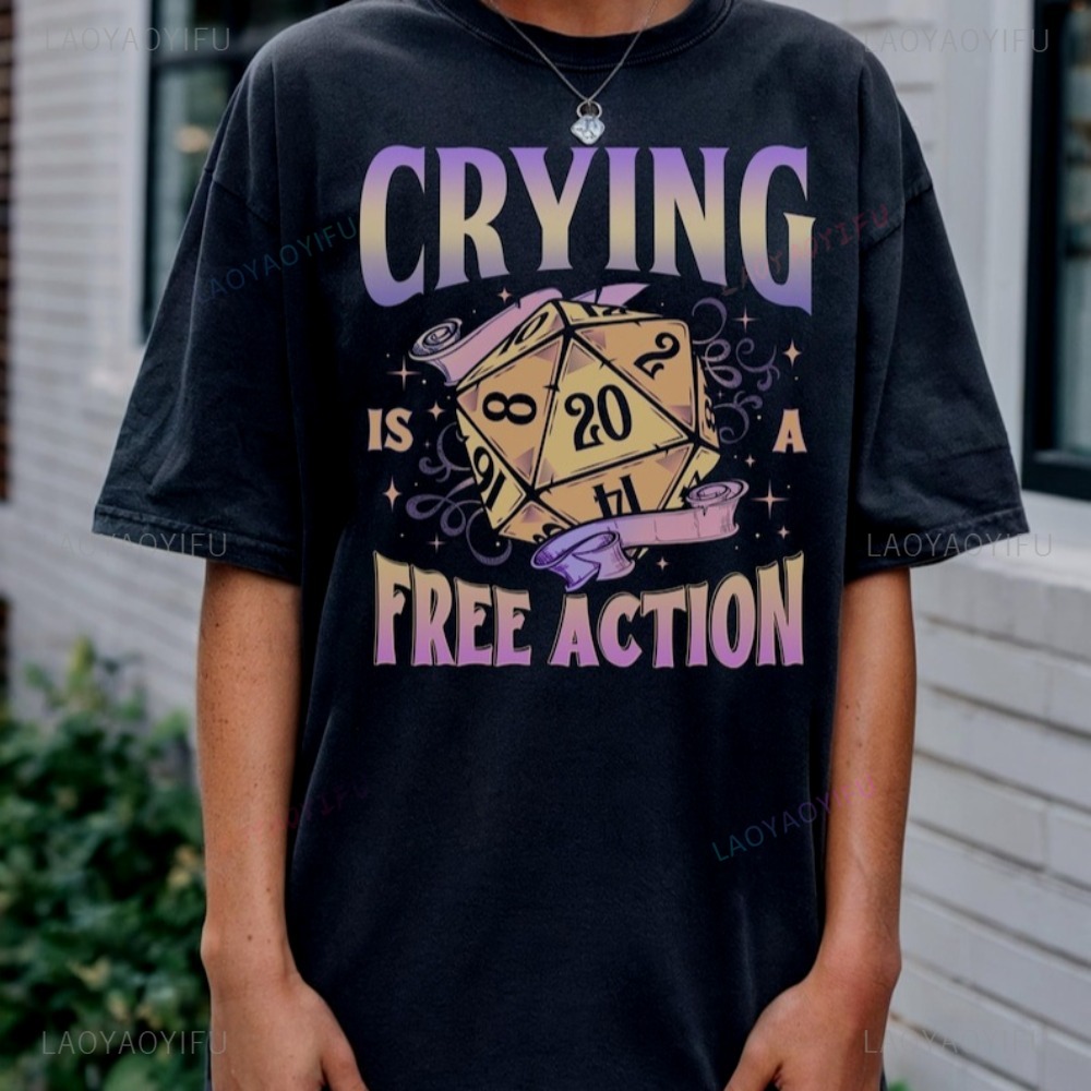 Funny DnD Crying Is A Free Act – Retro Gaming T Shirt Bewertung und Preis
