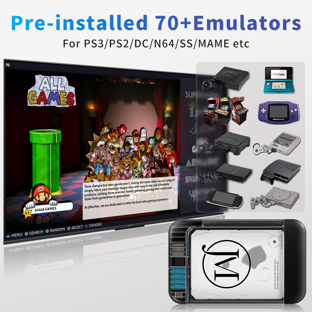 RETROBAT Portable 500G Gaming  – Retro Gaming Theme Bewertung und Preis