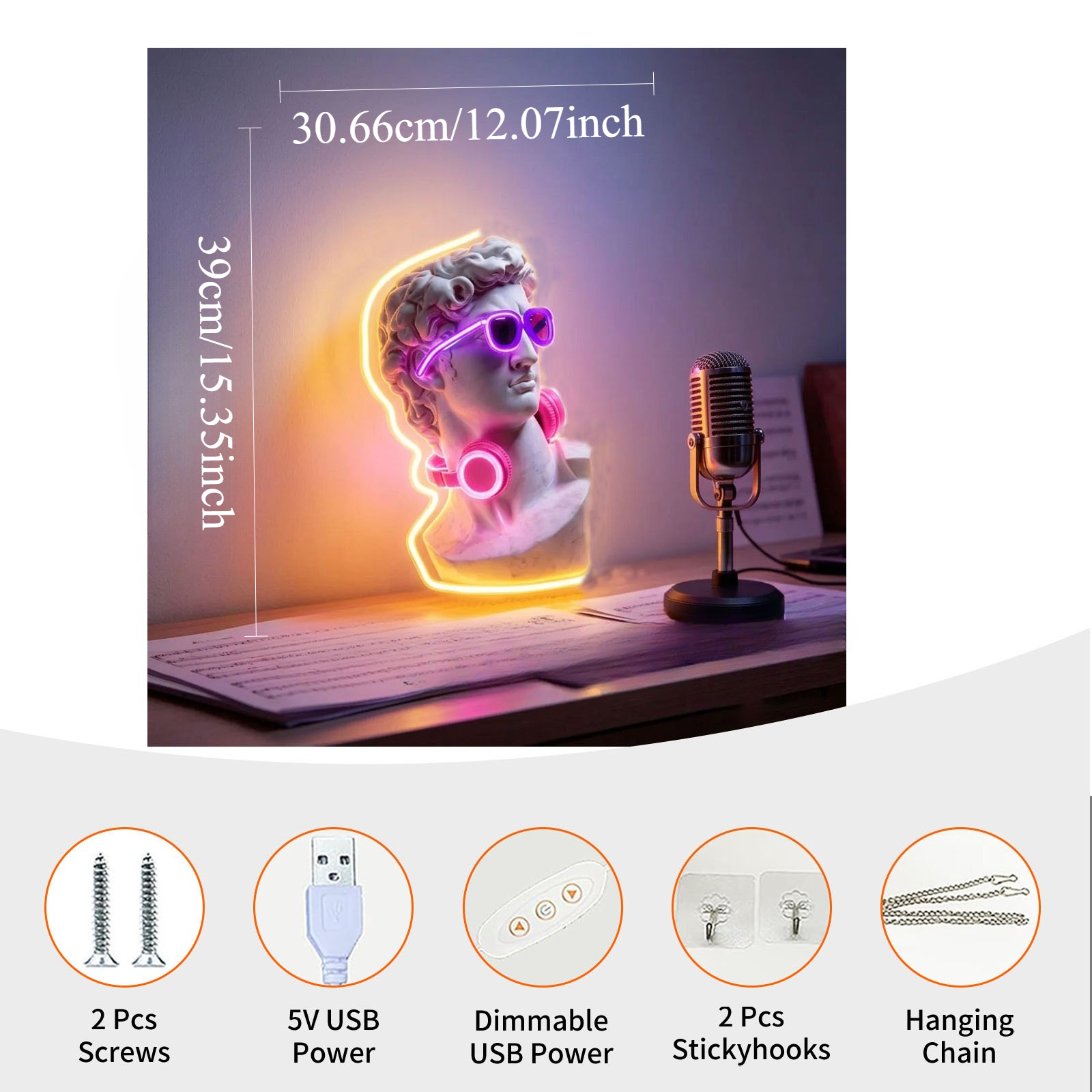 David with Headphones Art LED  – Retro Gaming Bar Bewertung und Preis