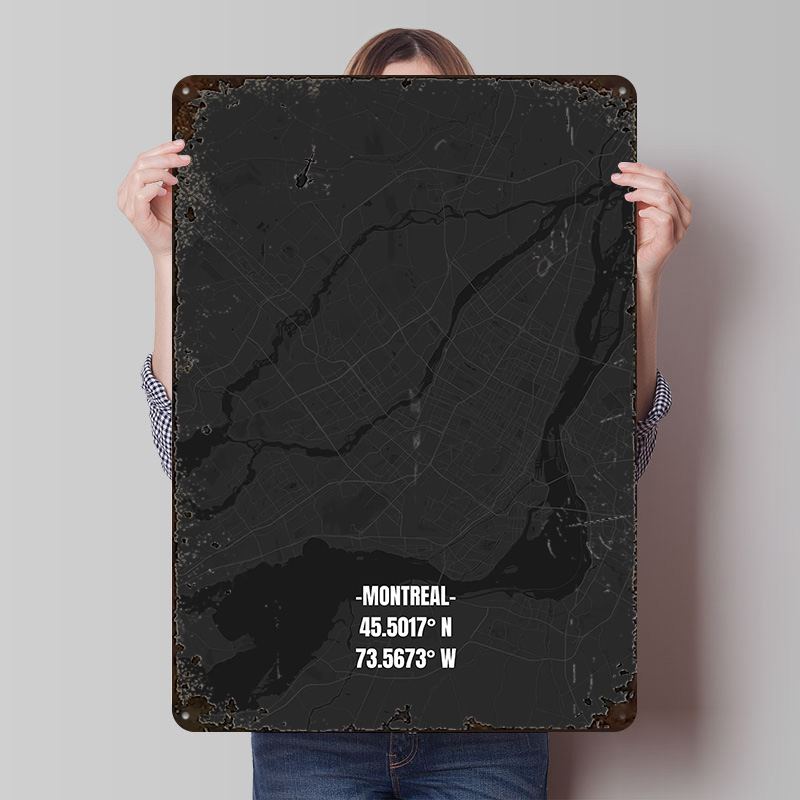 Montreal Map Metal Poster Cust – Retro Gaming Montreal Bewertung und Preis